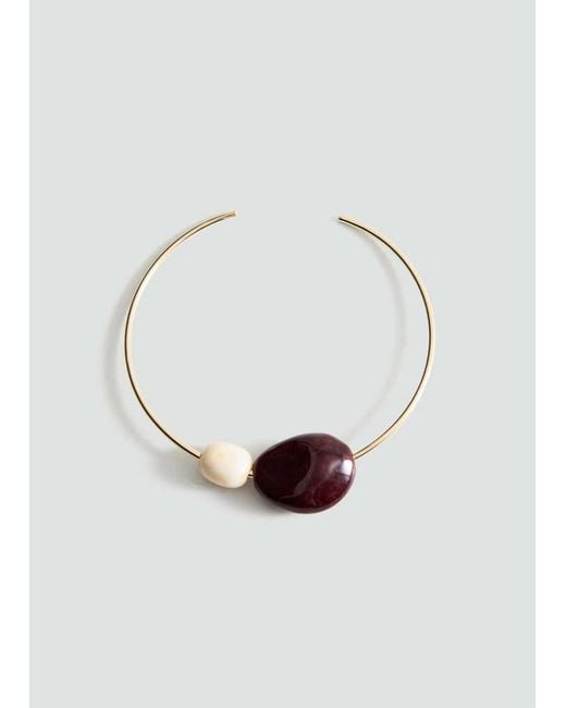 Mango Brown Beaded Rigid Collar