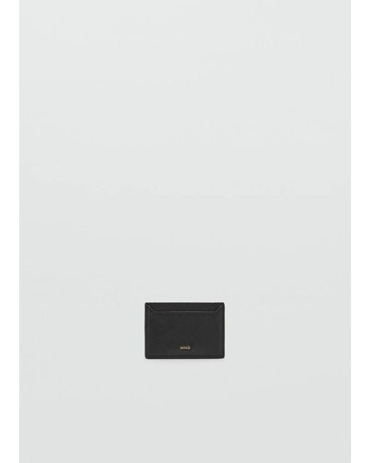 Mango White Saffiano-Effect Cardholder