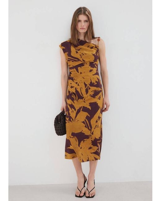 Mango Natural Printed Asymmetrical Dress