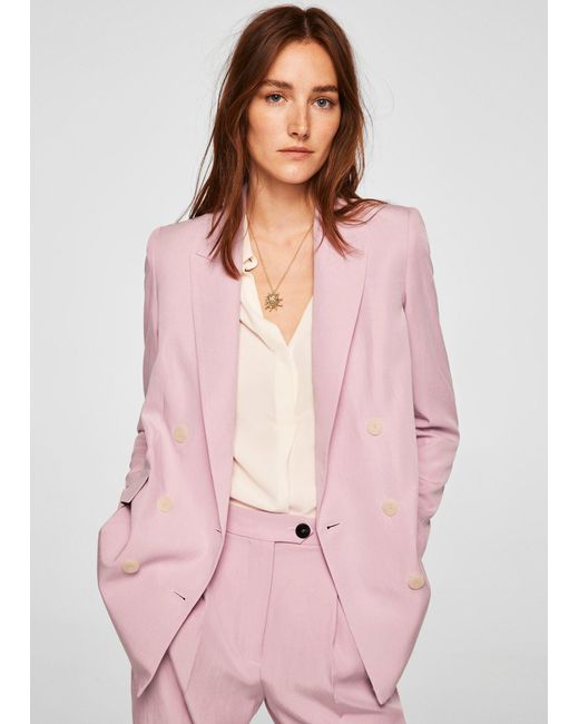Mango Pink Suit Blazer