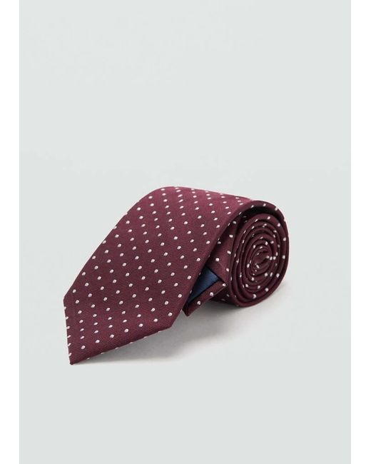 Mango Red Polka-Dot Silk Tie for men