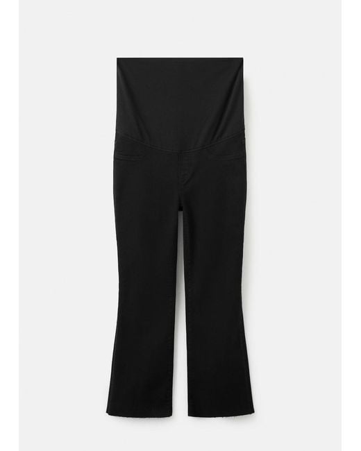 Mango Black Maternity Flared Cropped Jeans