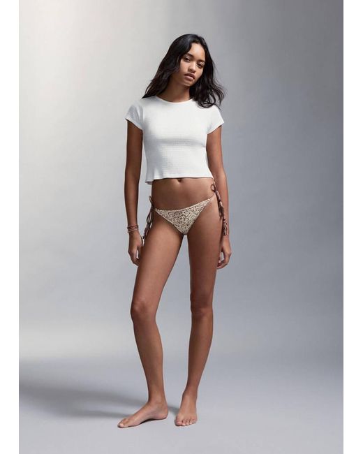 MANGO TEEN White Printed Bikini With Medium-Coverage Bottoms