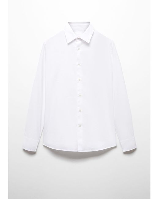 Mango Gray Slim-fit Cotton Structured Shirt for men
