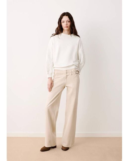 MANGO TEEN Natural Sweatshirt With Embroidered Details On The Sleeves