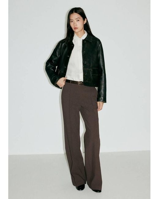 Mango Multicolor Flared Trousers With Seams