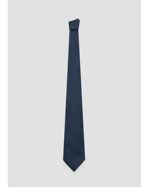 Mango Blue Plain Silk Tie for men