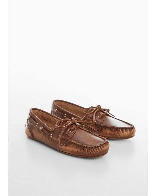 Mango Brown Boat Shoes