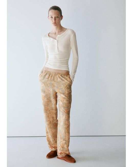 Mango White 100% Cotton Pyjama Top