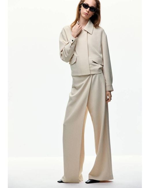 Mango Natural Bomber Jacket With Pockets