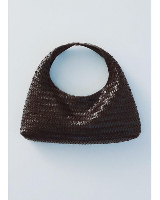 Mango Black Braided Leather Handbag
