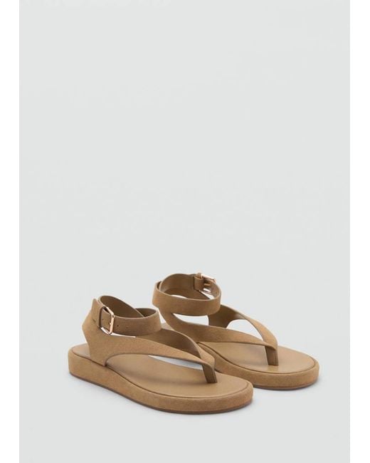 Mango Multicolor Split Leather Sandals With Buckle