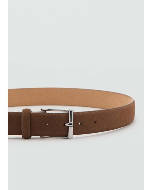 Mango Brown Suede Leather Belt for men