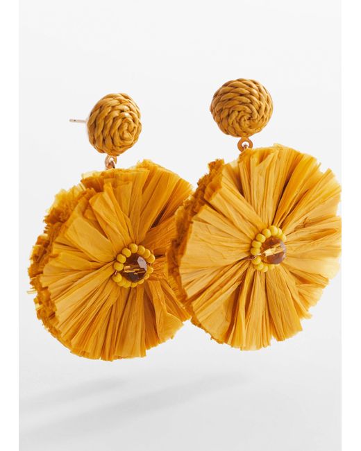 Mango Orange Raffia Earrings