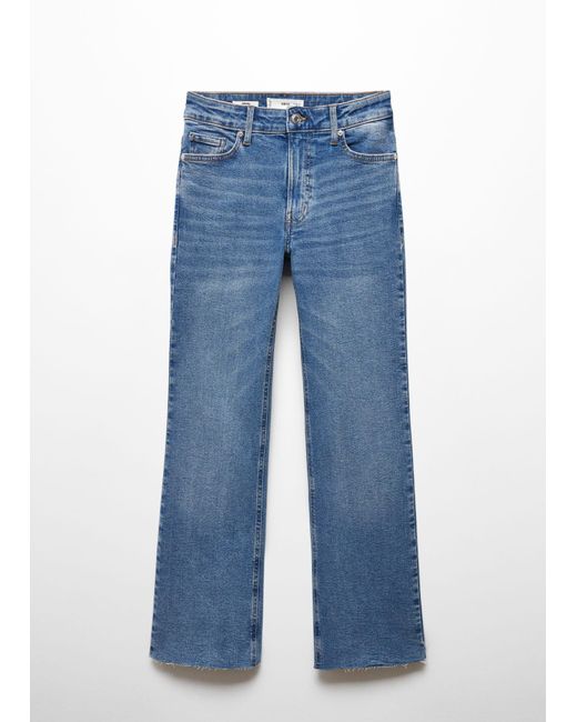 Mango Blue Crop Flared Jeans Medium
