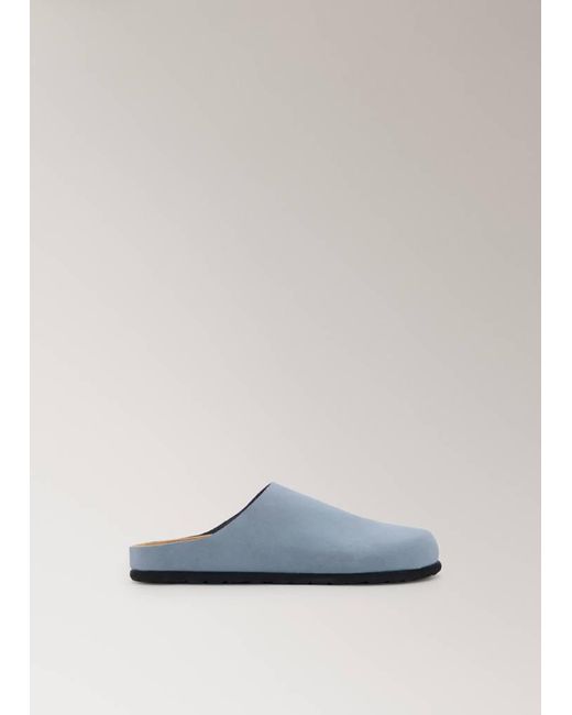 Mango Blue Minimalist Leather Clogs