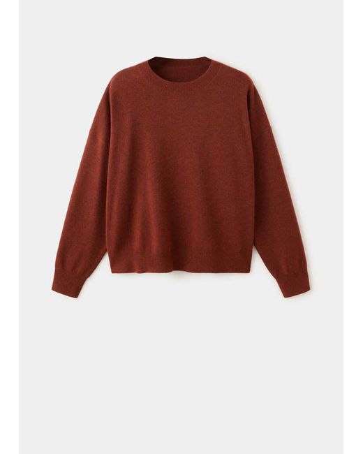Mango Red Oversized Round-Neck Sweater