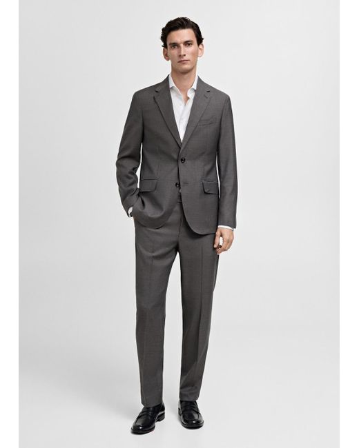 Camicia Completo Cotone Slim-Fit Bianco di Mango in Gray da Uomo