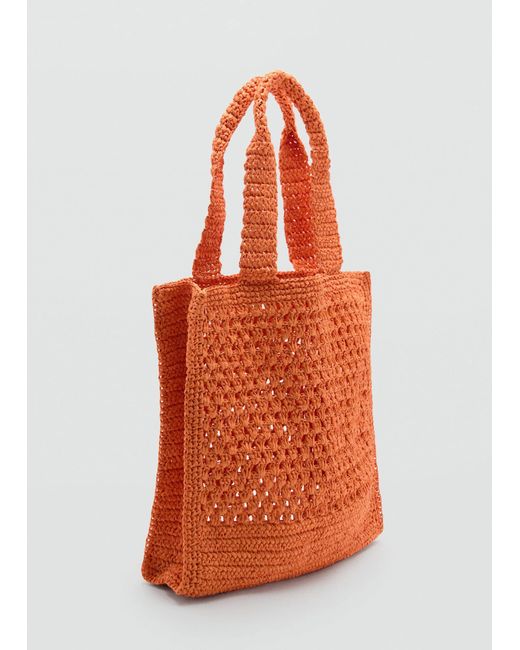 Mango Orange Natural Fibre Shopper Bag