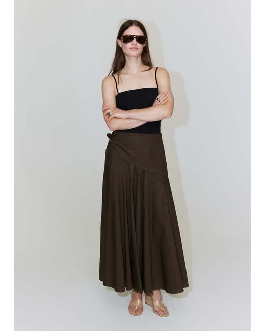 Mango Black A-Line Skirt With Handkerchief Detail