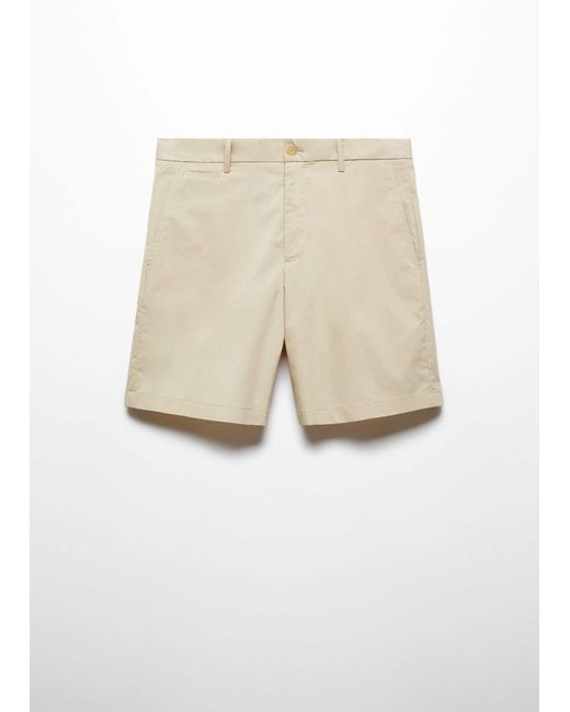 Mango Natural Slim Fit Cotton Bermuda Shorts for men