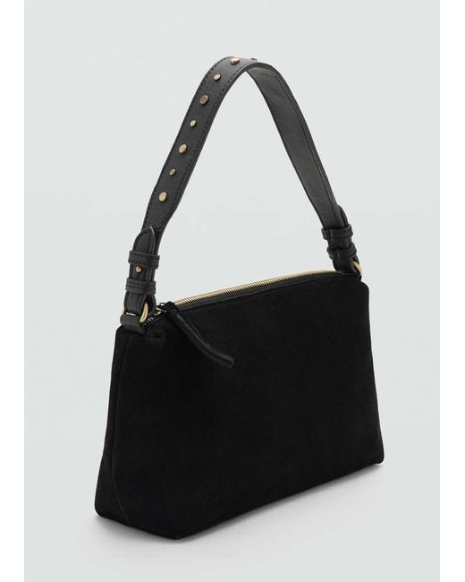 MANGO TEEN Black Stud Leather Bag