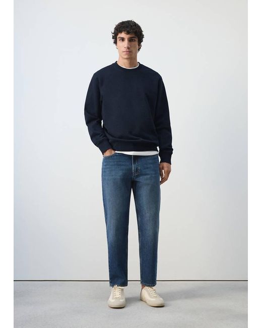 Mango Blue Lightweight 100% Cotton Sweatshirt for men