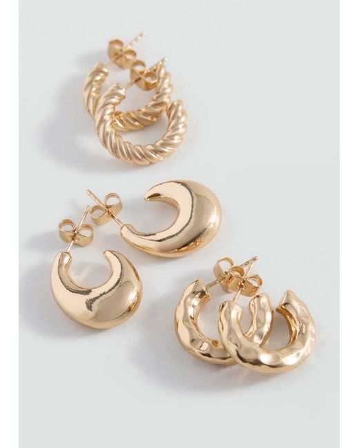 MANGO TEEN Metallic Pack Of Combined Earrings