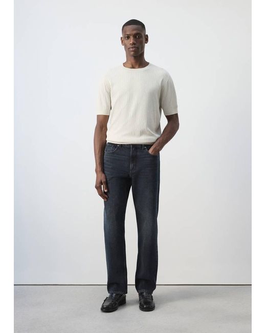Mango White Bob Regular-Fit Jeans for men