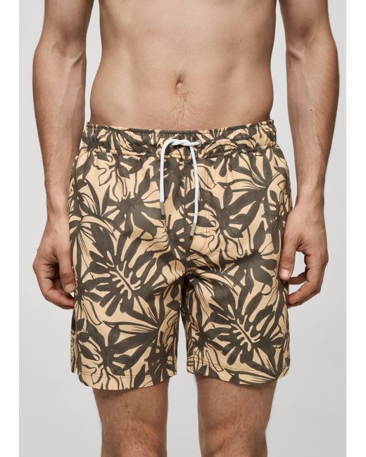Mango Natural Floral Print Swimsuit for men
