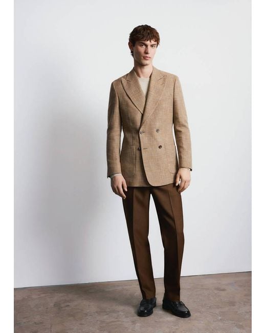 Mango Natural Slim Fit Double-Breasted Blazer for men