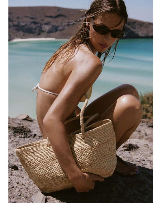 Mango Natural 100% Raffia Tote Bag
