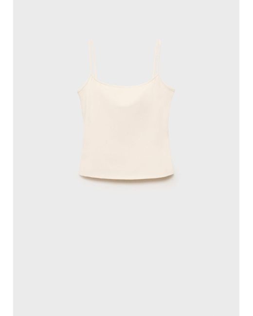 Mango White Spaghetti Strap Top