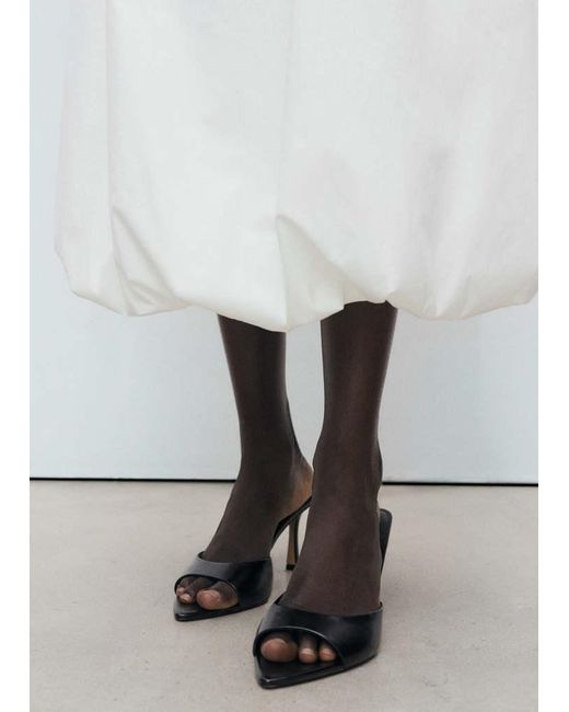 Mango Gray Pointed Heel Sandals