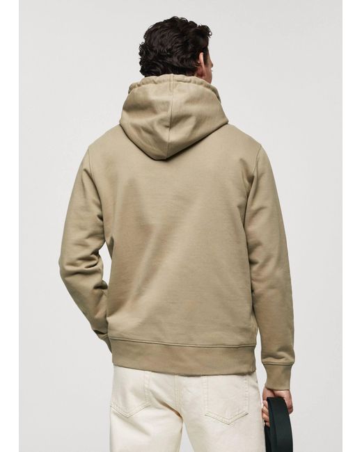 Mango Natural Lightweight Cotton Hooded Sweatshirt for men