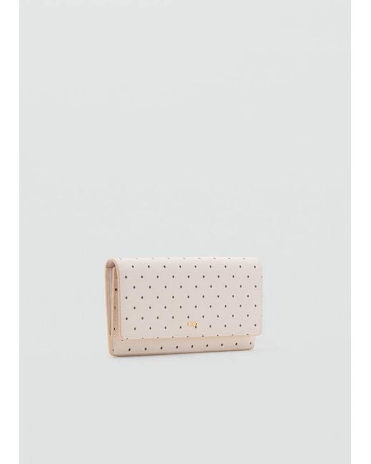 Mango White Polka Dot Flap Wallet
