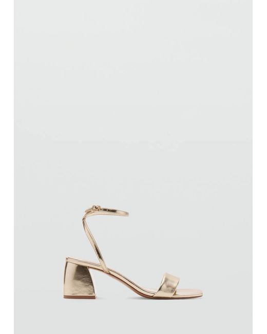 MANGO TEEN White Metallic Straps Sandals