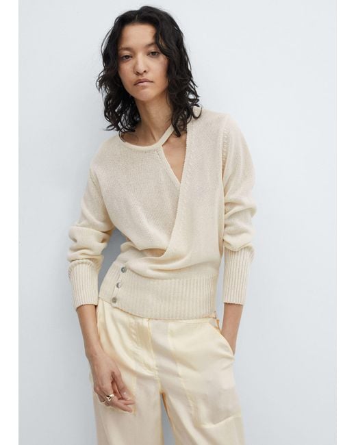 Mango Natural Pullover Crossover With Slit Detail