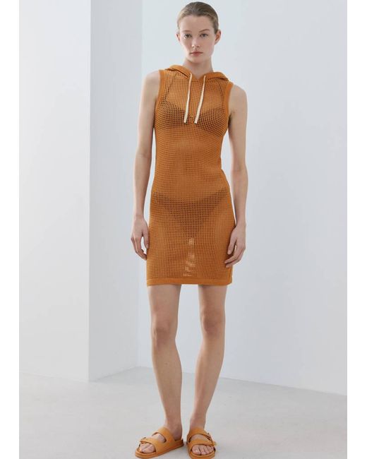Robe Résille À Capuche Mango en coloris White
