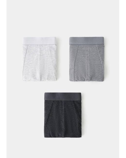 Mango Gray 3-Pack Combined Briefs for men