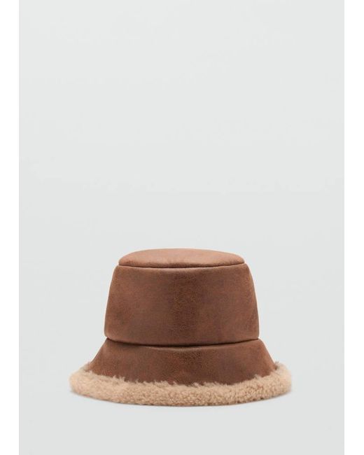 Mango Gray Shearling Bucket Hat