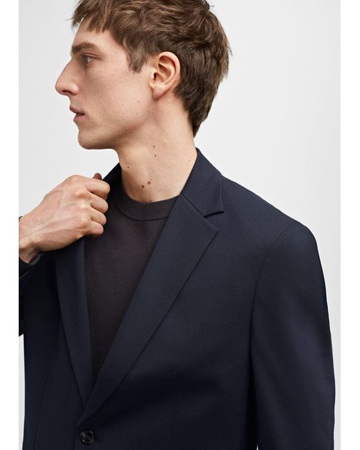 Mango Blue Slim-fit Suit Jacket Dark for men