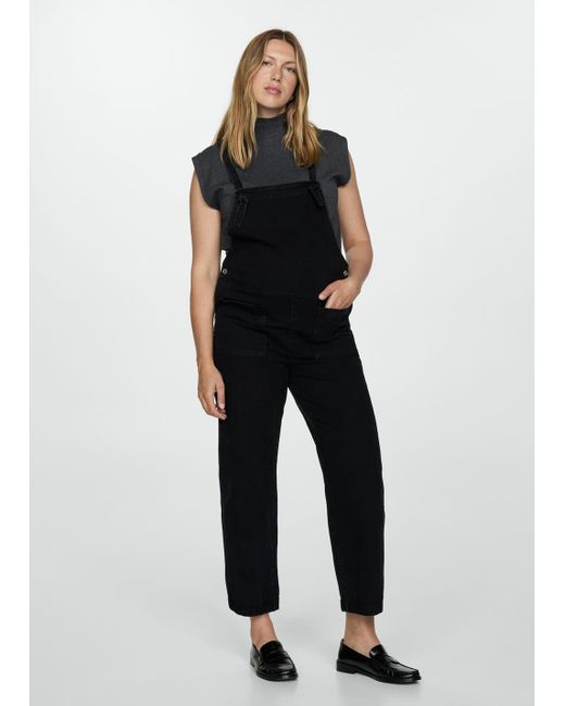 Black maternity dungarees uk discount