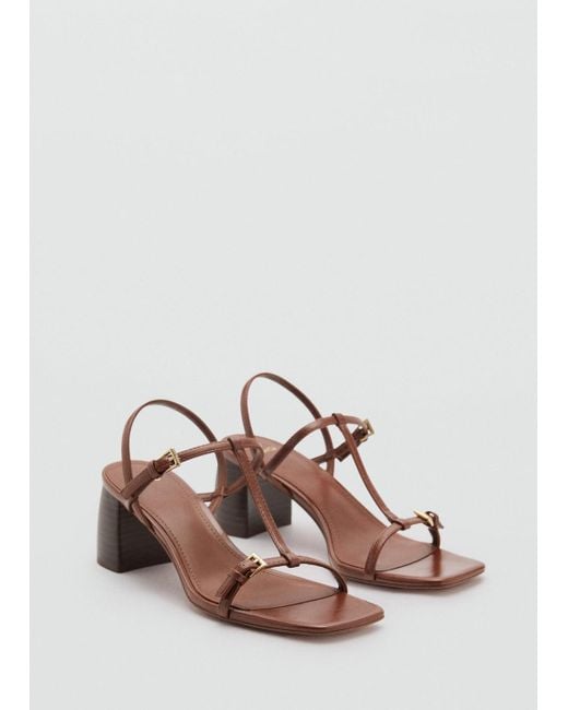 Mango Pink High-Heeled Sandals With Buckle Straps