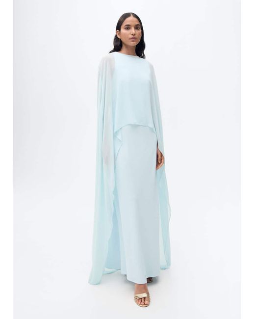 Mango Blue Long Semi-Transparent Cape