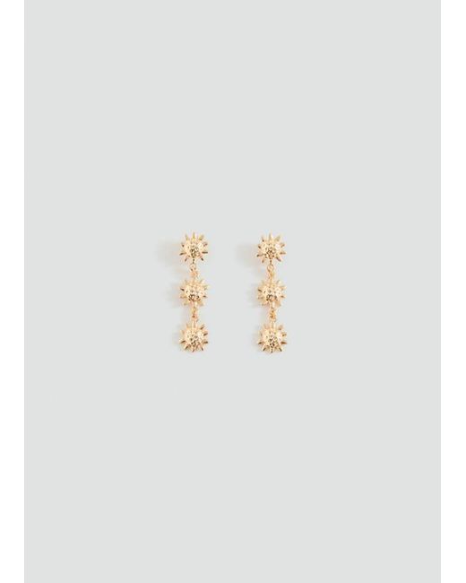 MANGO TEEN White Long Sun Earrings