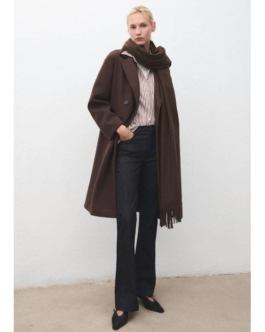 Mango Brown Fringed Edge Scarf