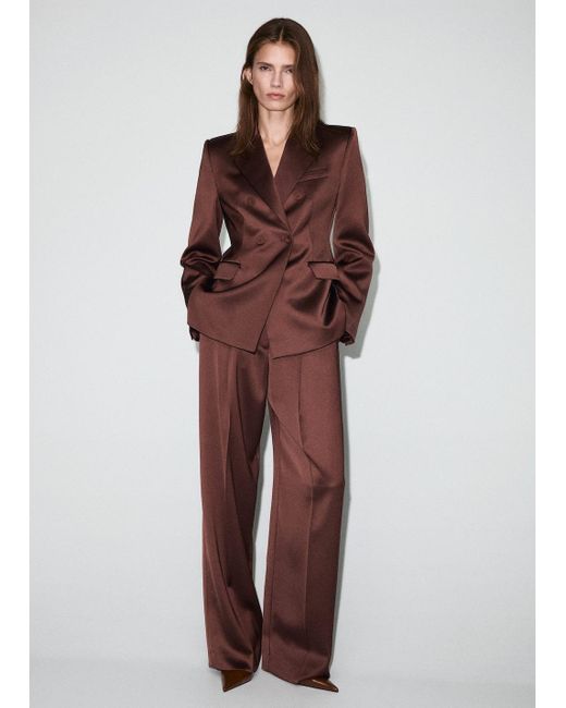 Mango Red Satin Suit Jacket