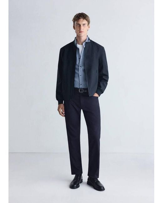 Mango Blue Waterproof, Thermoregulating Bomber Jacket for men