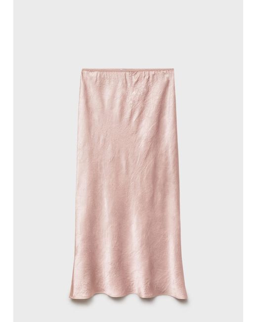 Mango Natural Creased-Effect Satin Skirt